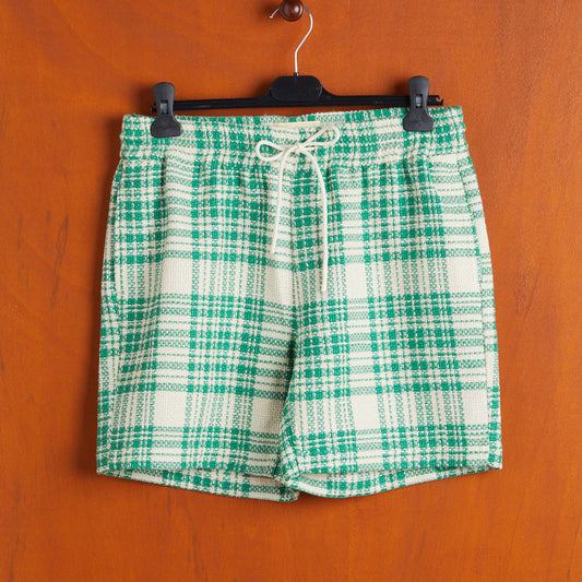 Garden Plaid Easy Shorts - Green
