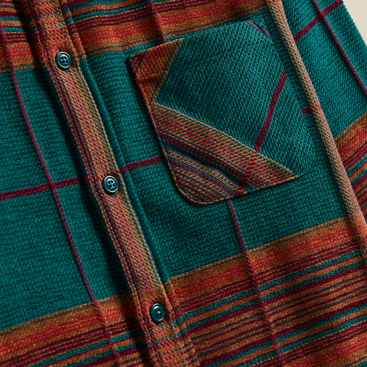 Genesis Big Plaid Flannel Shirt - Green/Burgundy