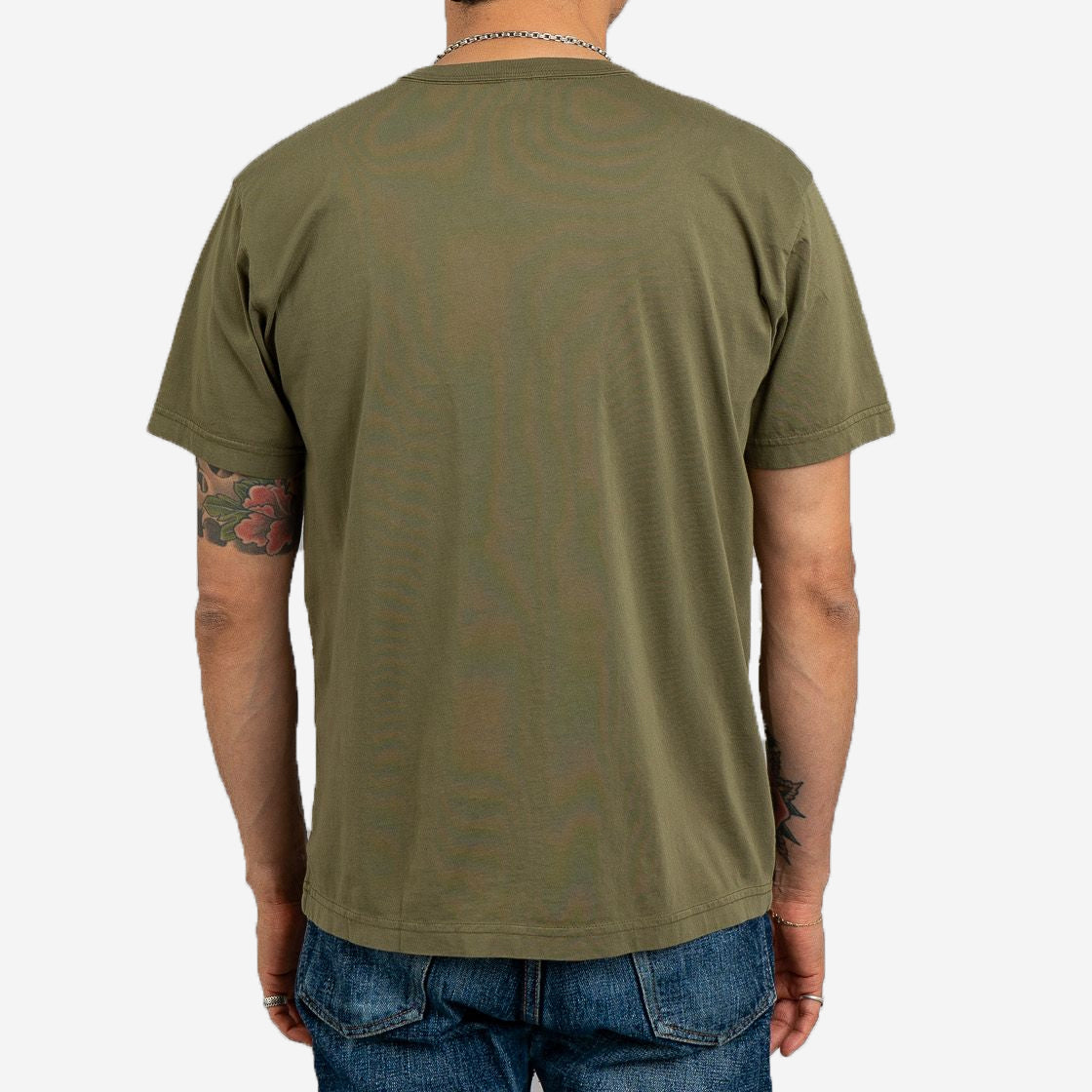 Garment Dyed Pima Cotton Plain T-Shirt - Military Green