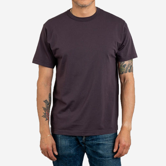 Garment Dyed Pima Cotton Plain T-Shirt - Plum