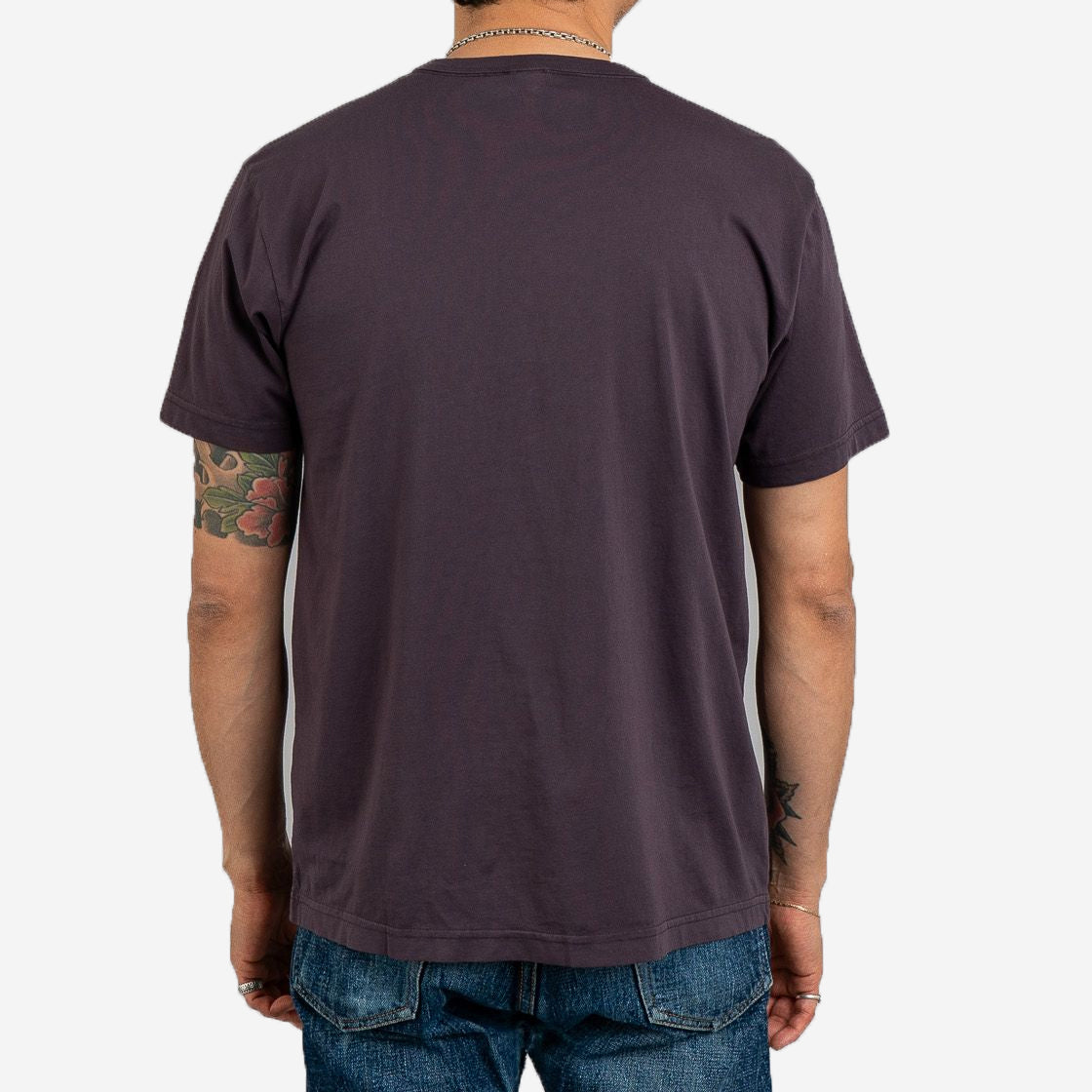 Garment Dyed Pima Cotton Plain T-Shirt - Plum