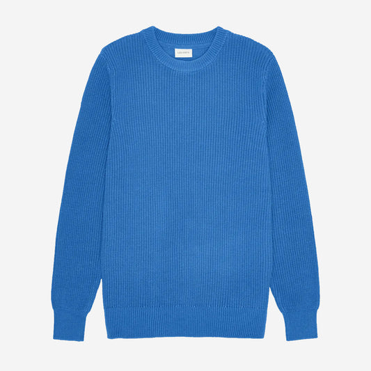 Gary Rib Crewneck Knit - Pacific Blue