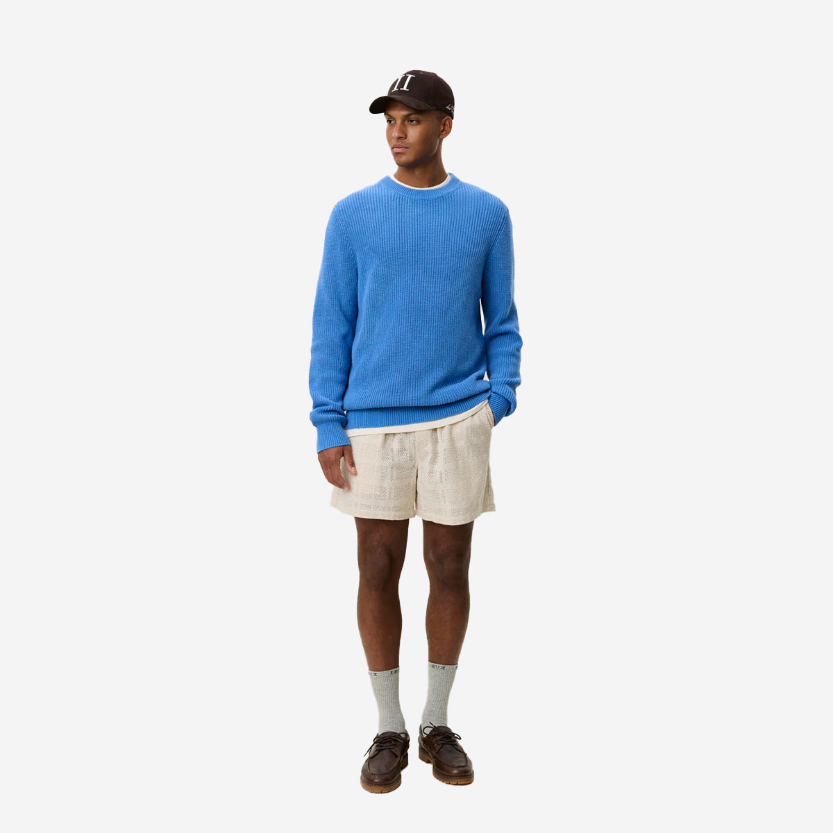 Gary Rib Crewneck Knit - Pacific Blue