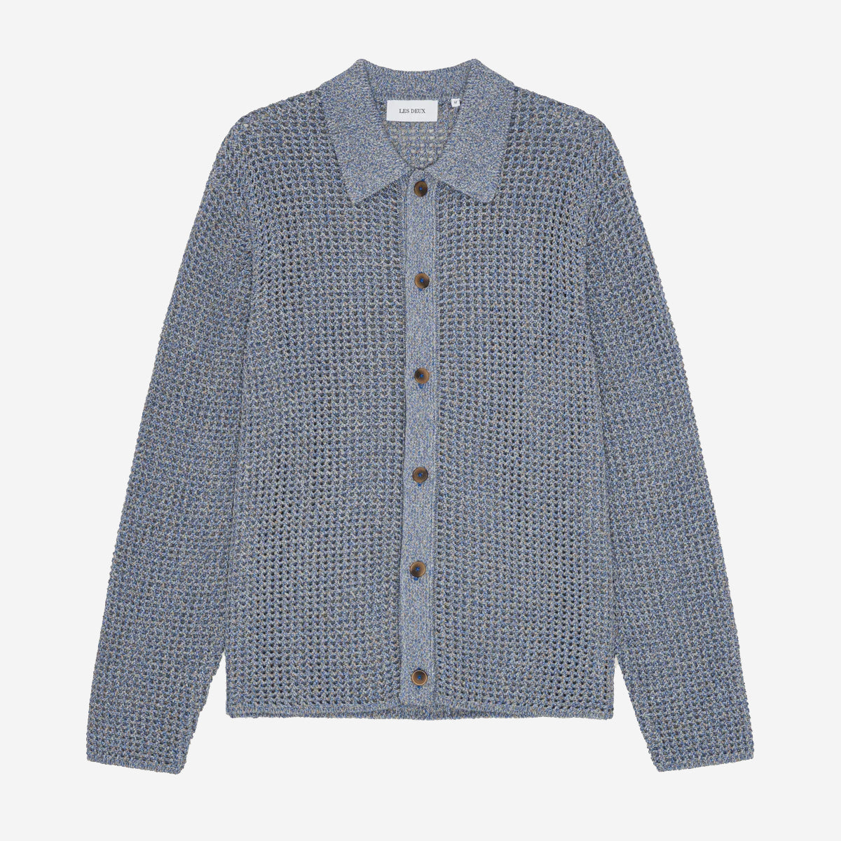Gerald L/S Knitted Shirt - Dark Denim Blue