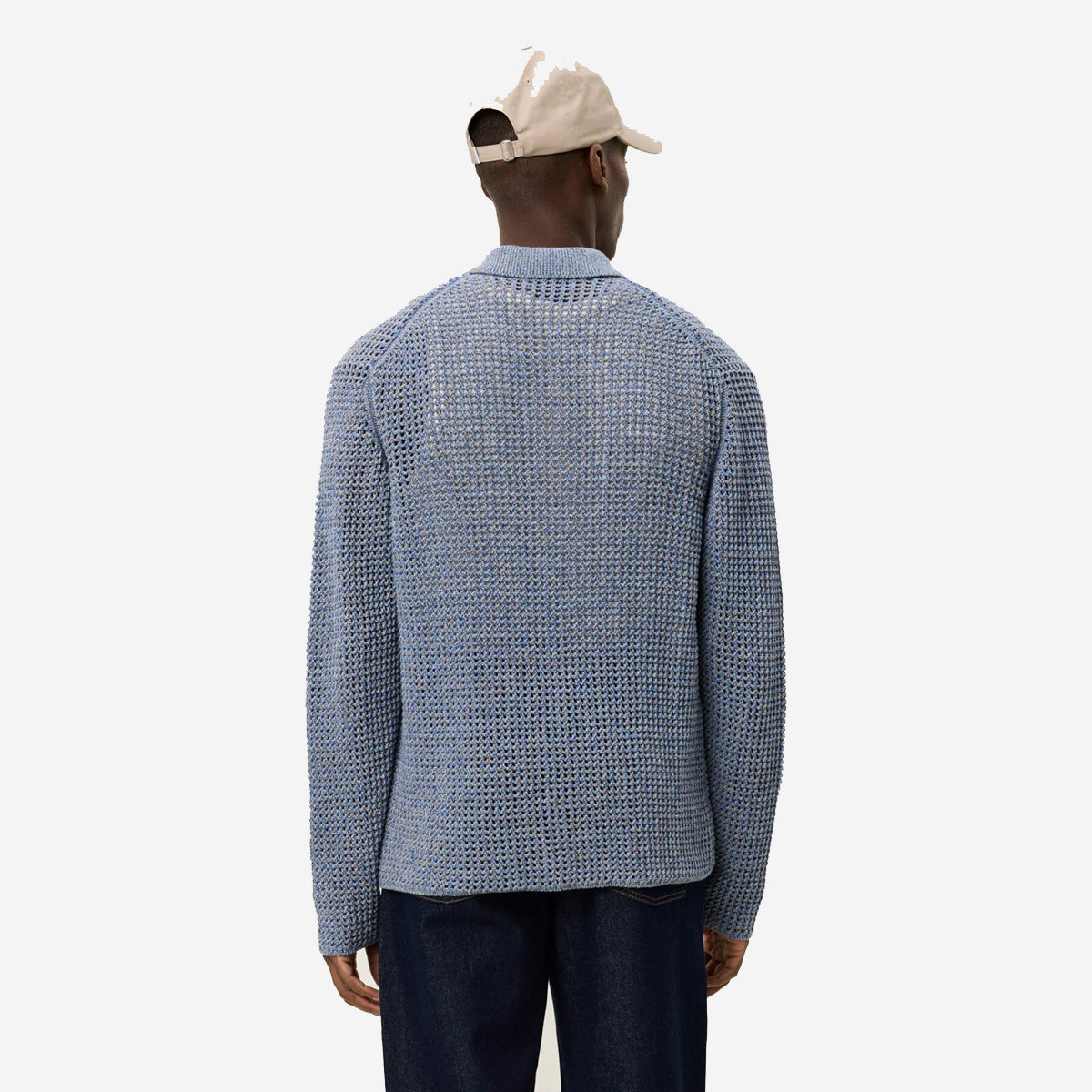 Gerald L/S Knitted Shirt - Dark Denim Blue