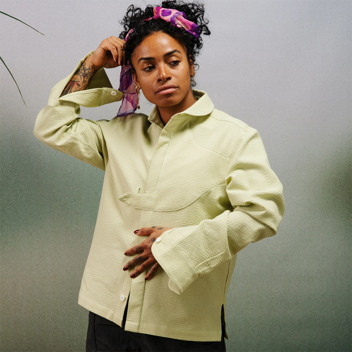 Gonia Ripple Seersucker Shirt - Avocado