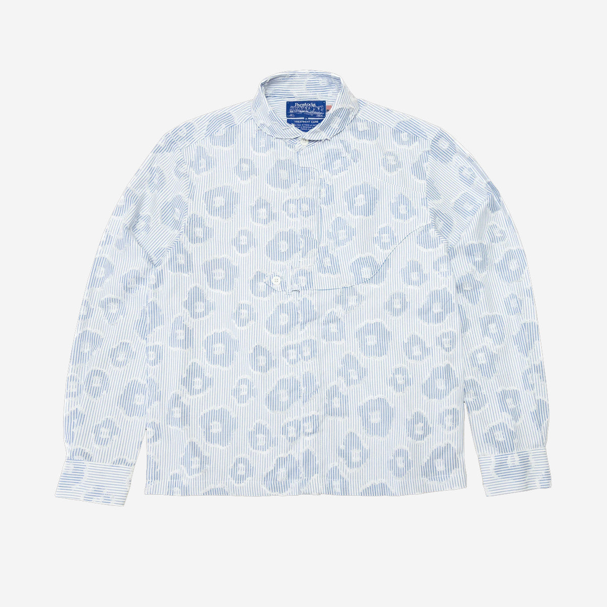 Gonia Striped Floral Jacquard Shirt - Blue