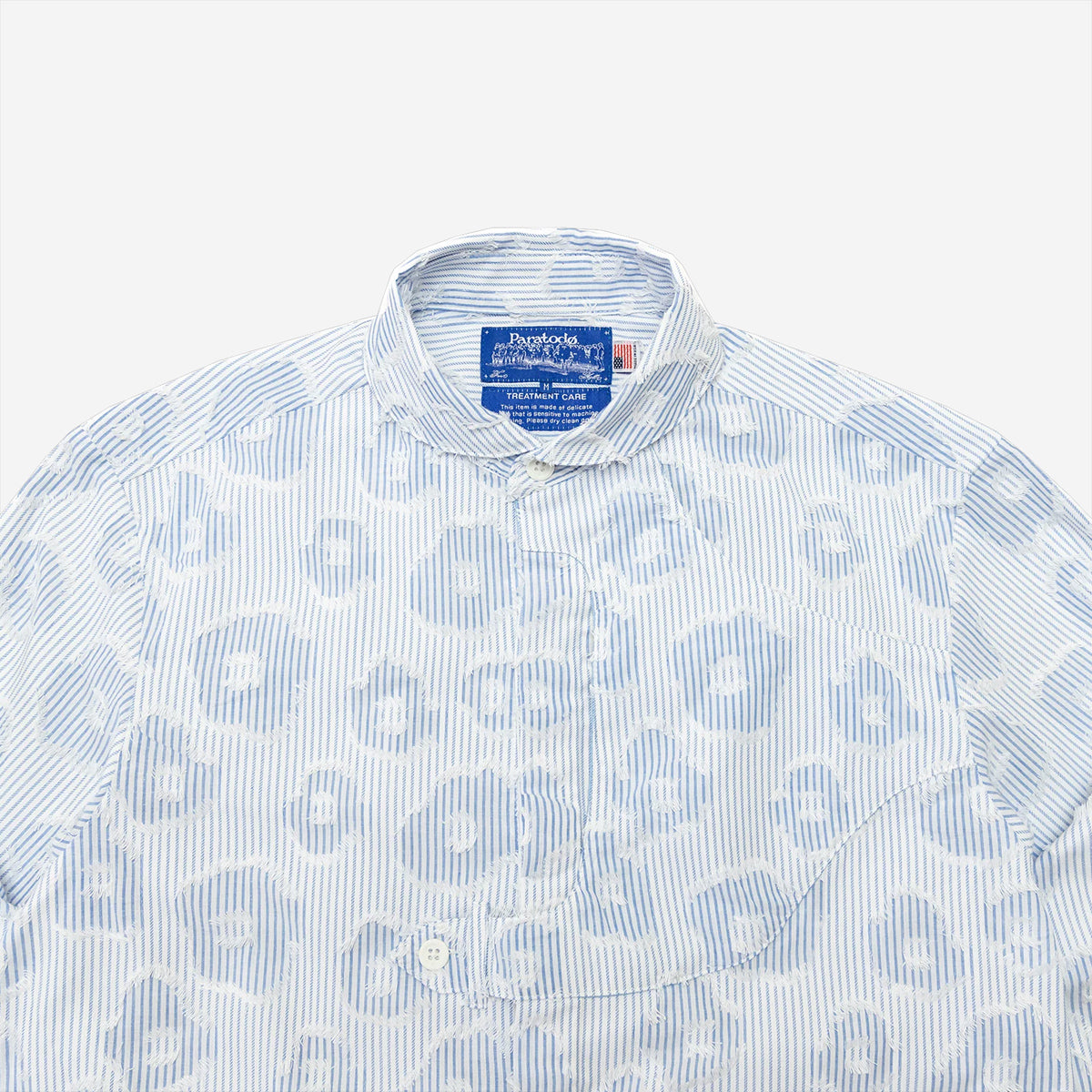 Gonia Striped Floral Jacquard Shirt - Blue