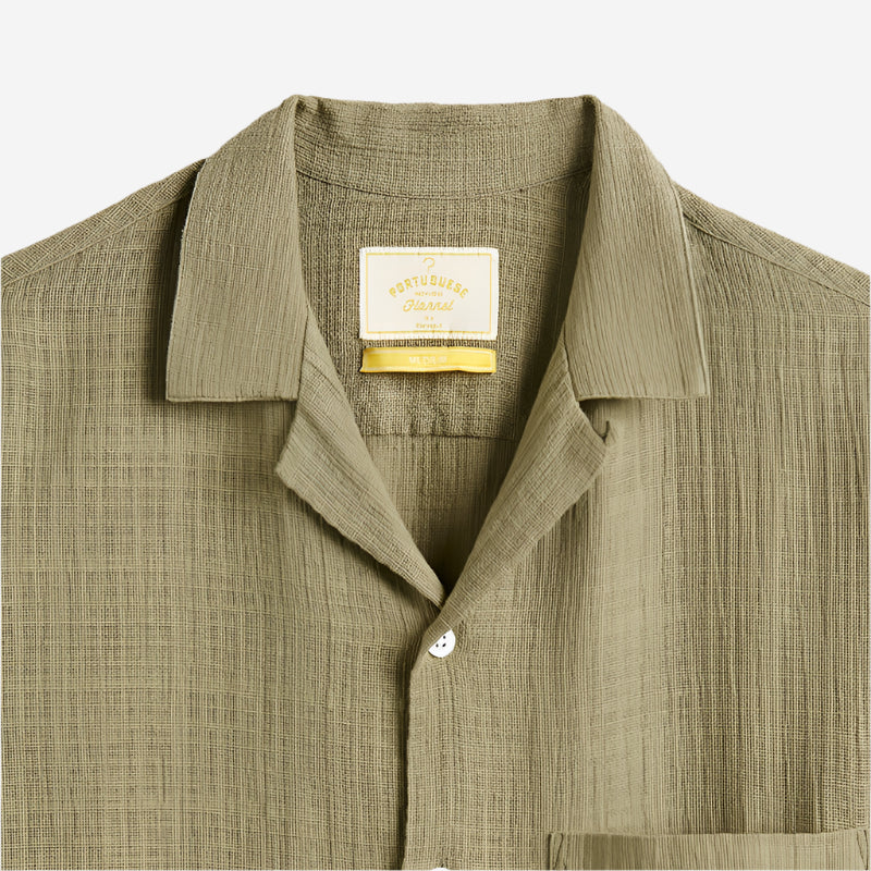 Grain Jacquard S/S Vacation Shirt - Light Olive