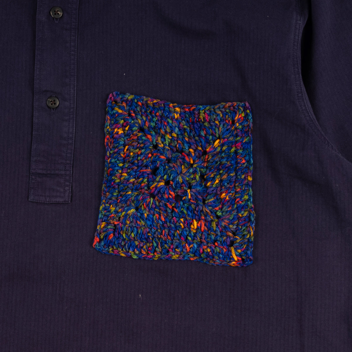 SPUN Studio x Granton L/S Ripstop Popover - Navy (Large)