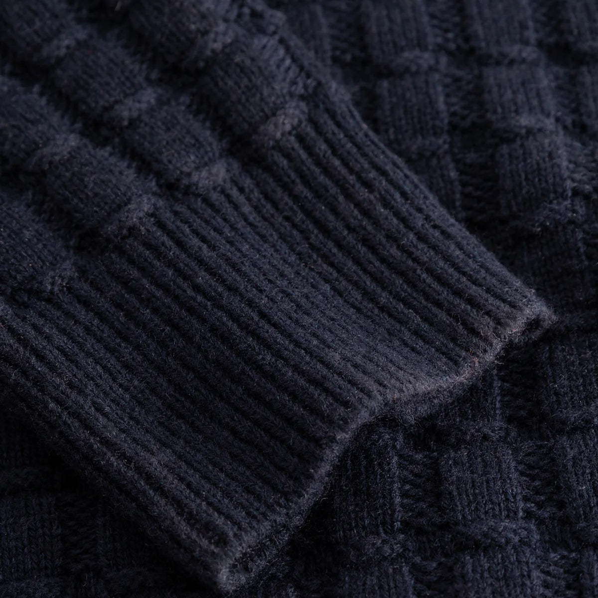 Gustav Squared Structure Polo Knit - Dark Navy