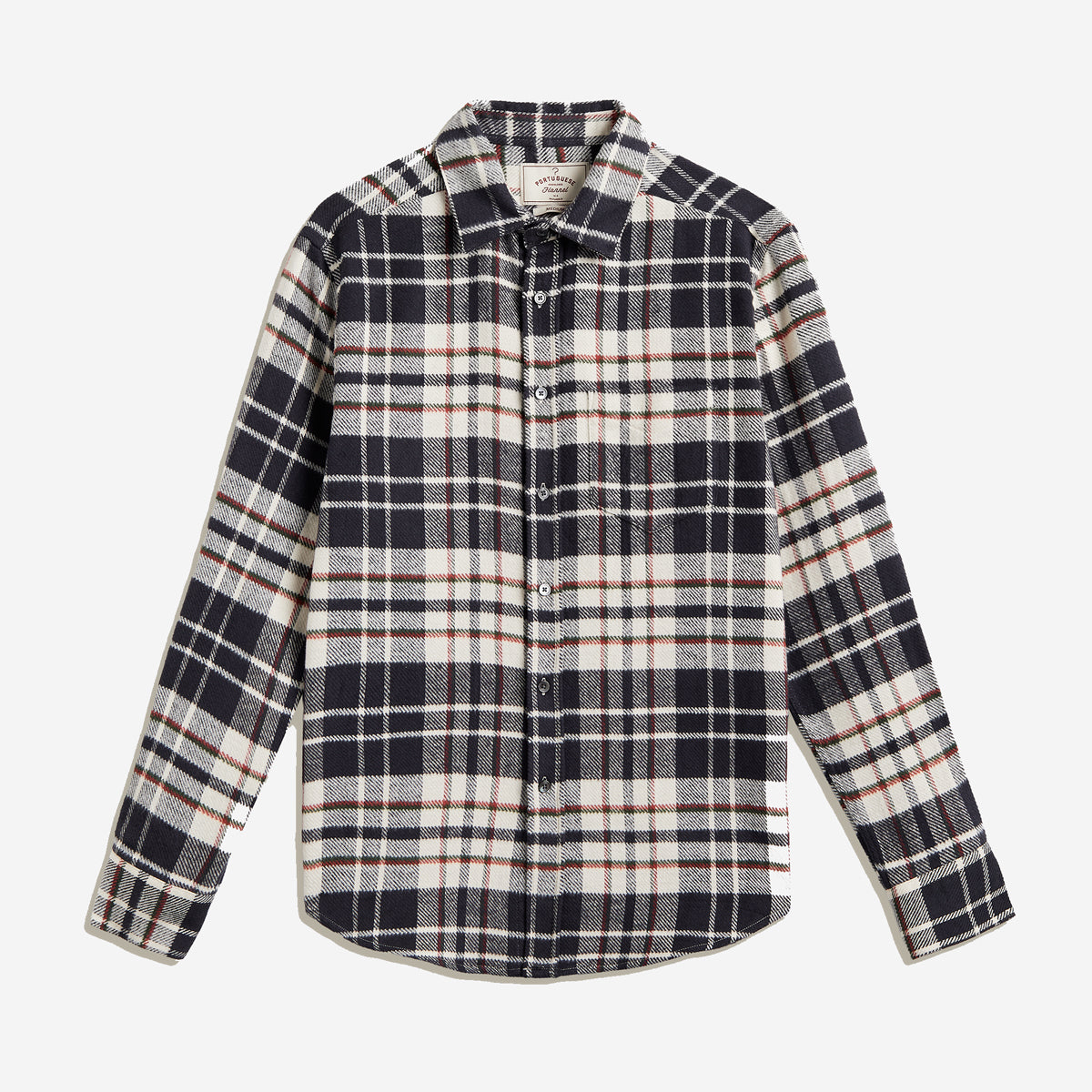 Hillside Plaid Flannel Shirt - White/Black