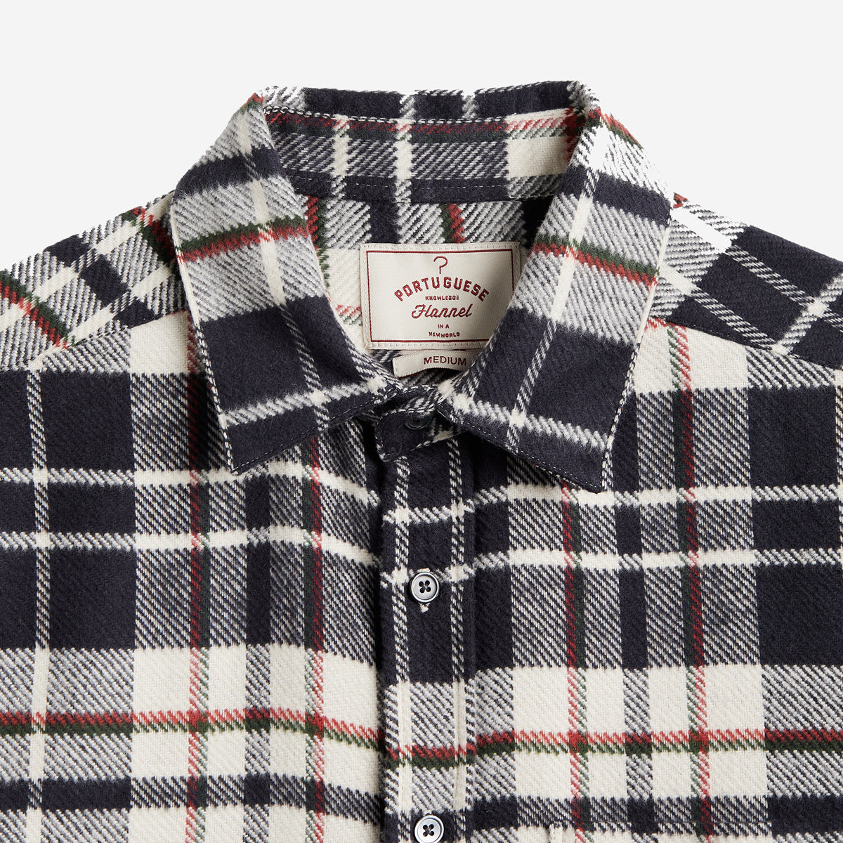 Hillside Plaid Flannel Shirt - White/Black