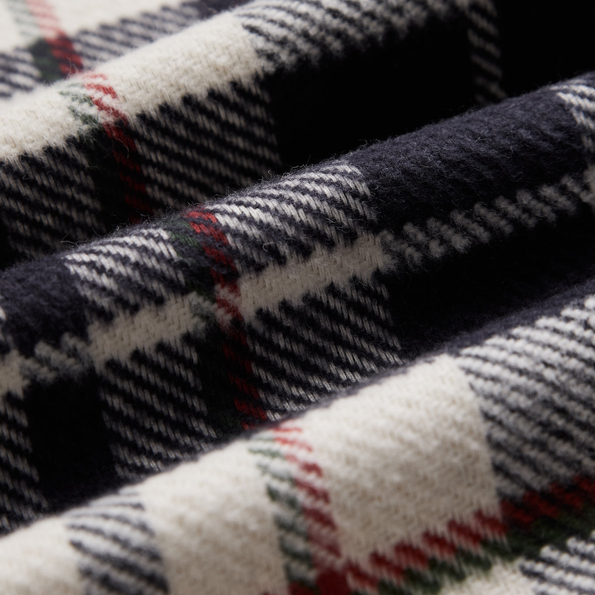 Hillside Plaid Flannel Shirt - White/Black