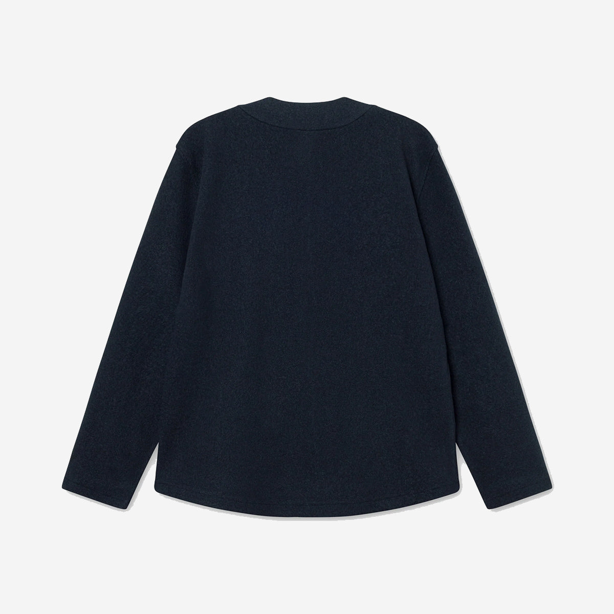 Hill Boiled Wool Cardigan - Navy