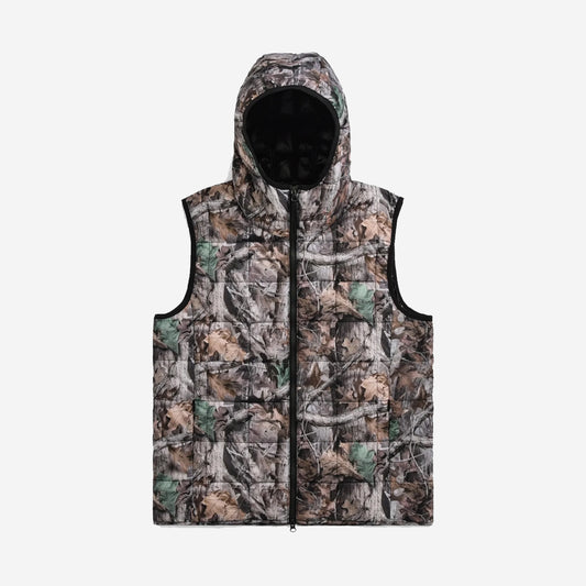 Double Zip Down Hooded Vest - Real Tree Camo