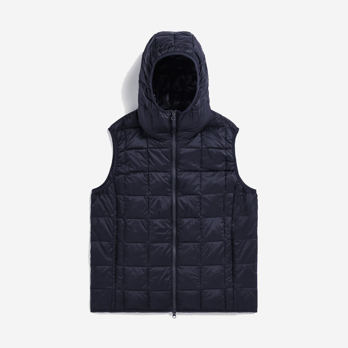 Double Zip Down Hooded Vest - Dark Navy