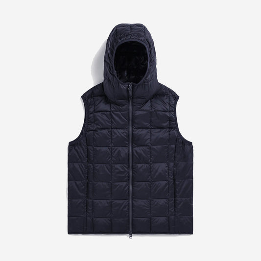Double Zip Down Hooded Vest - Dark Navy