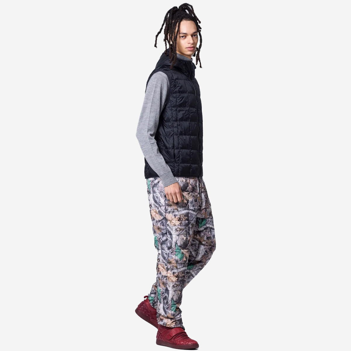 Double Zip Down Hooded Vest - Real Tree Camo