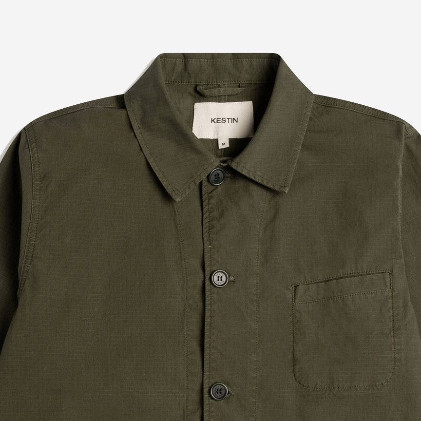 Huntly Ripstop Chore Jacket - Dark Olive