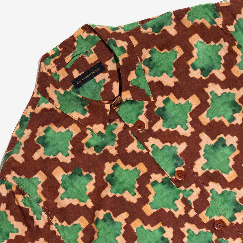 Hadley Lightweight Cotton Overshirt - Green/Brown