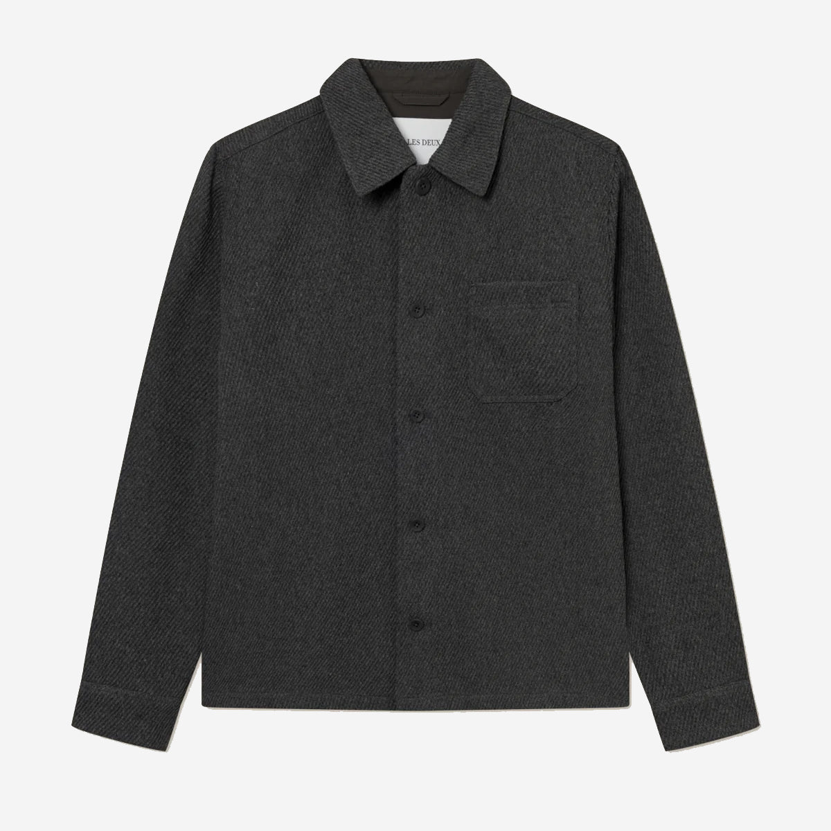 Hamilton Twill Wool Overshirt - Charcoal Melange