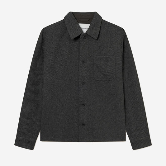 Hamilton Twill Wool Overshirt - Charcoal Melange