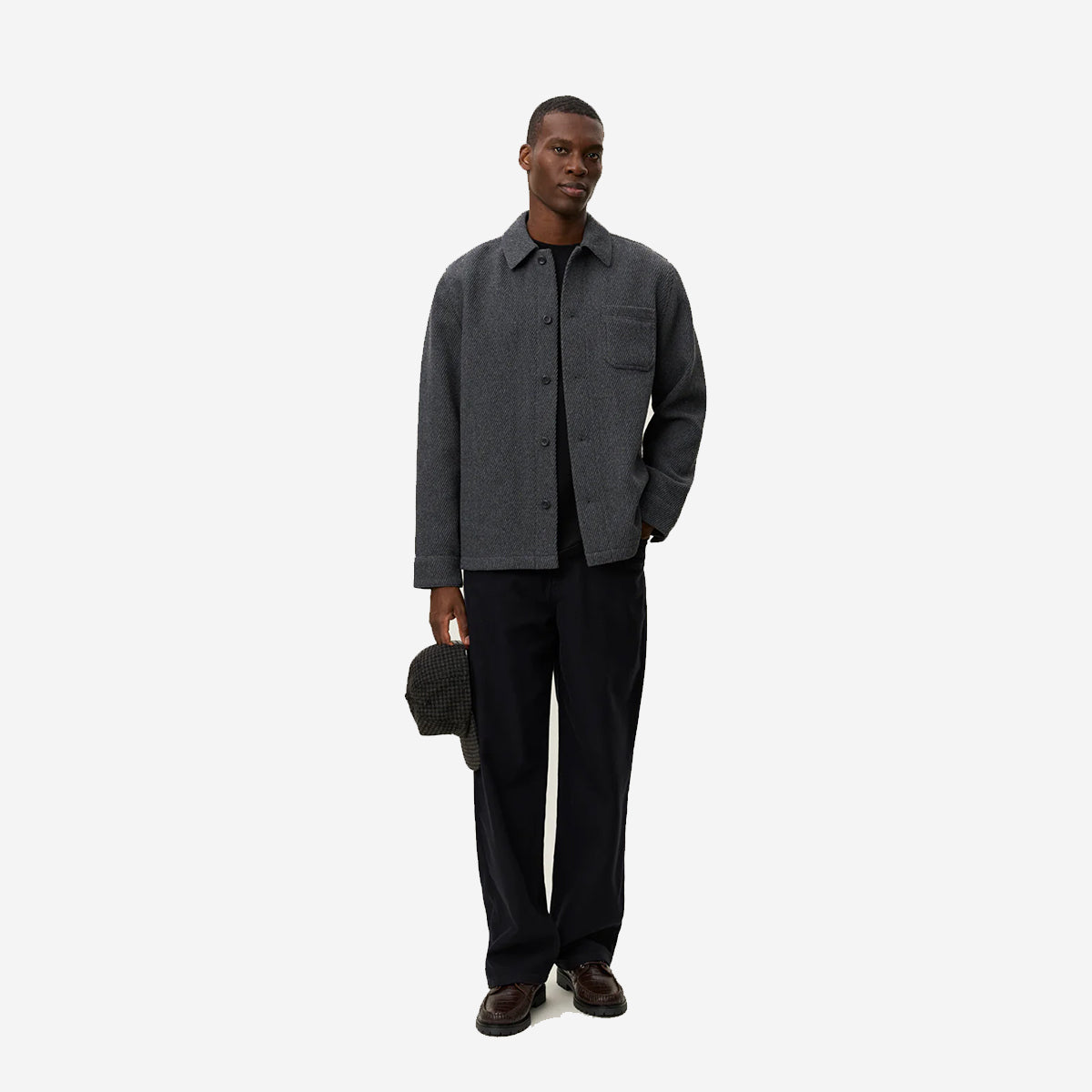 Hamilton Twill Wool Overshirt - Charcoal Melange