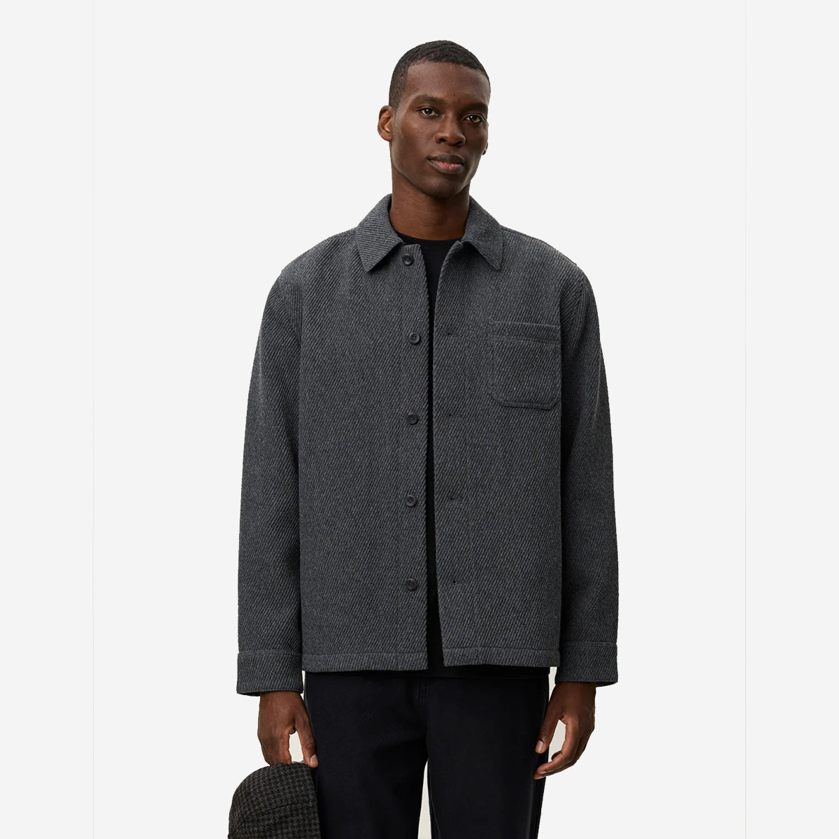 Hamilton Twill Wool Overshirt - Charcoal Melange