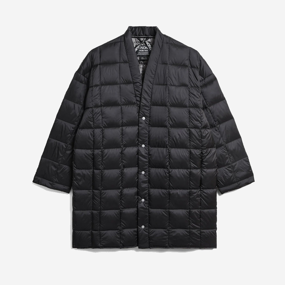 Hanten Down Cardigan Jacket - Black/Charcoal