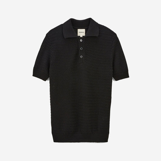 Haring Geo Knit S/S Polo - Black