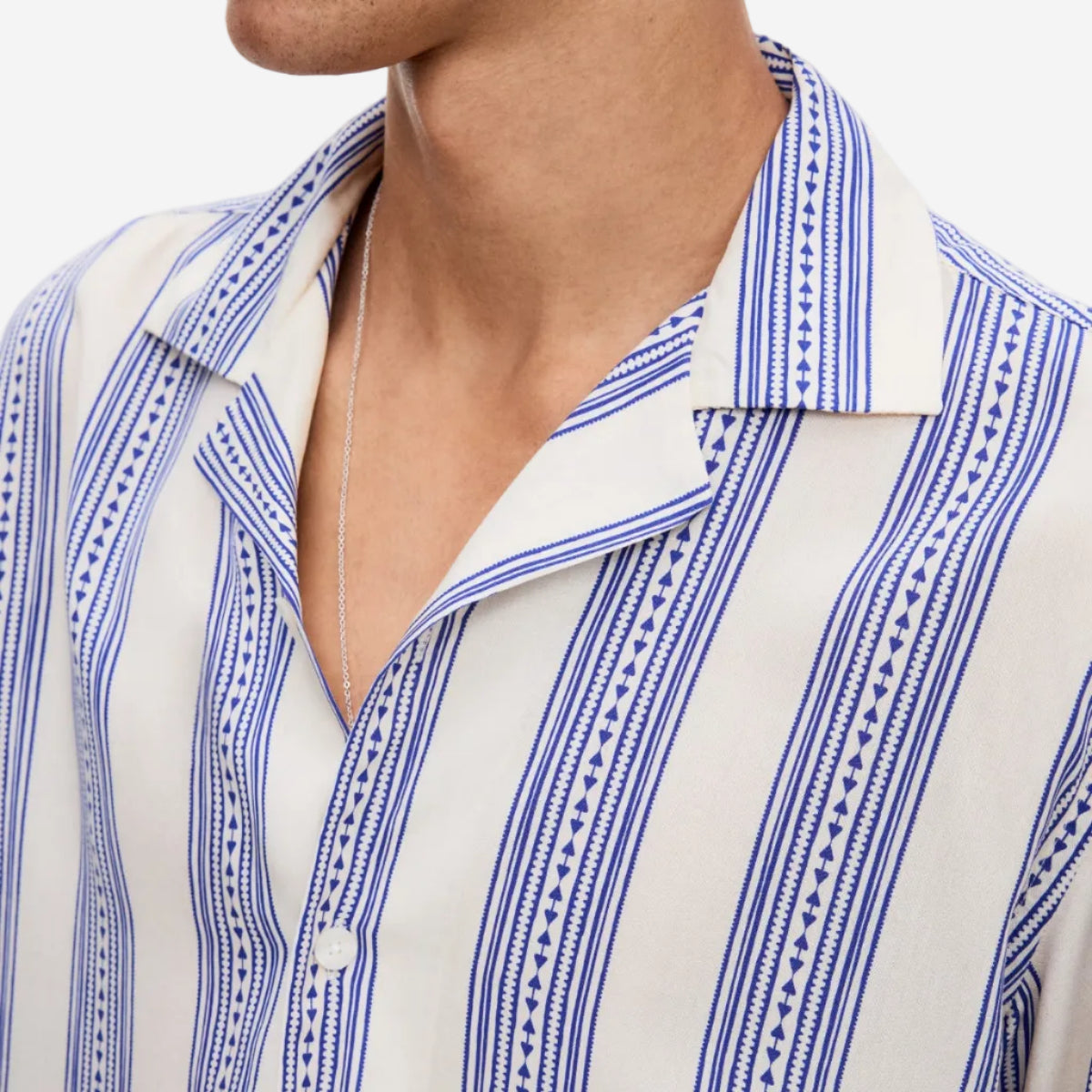 Havana Viscose L/S Vacation Shirt - Blue/White