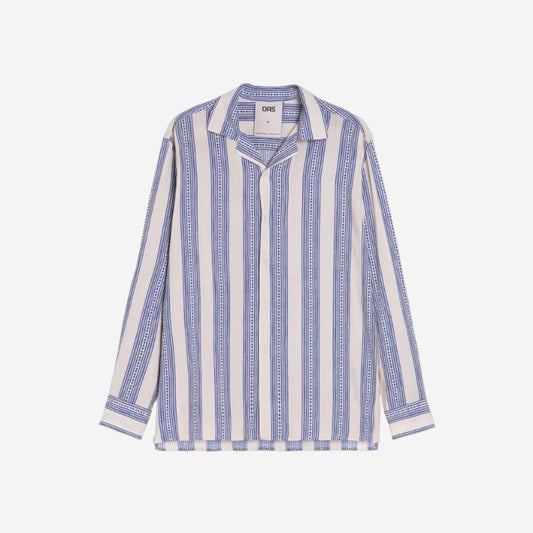 Havana Viscose L/S Vacation Shirt - Blue/White