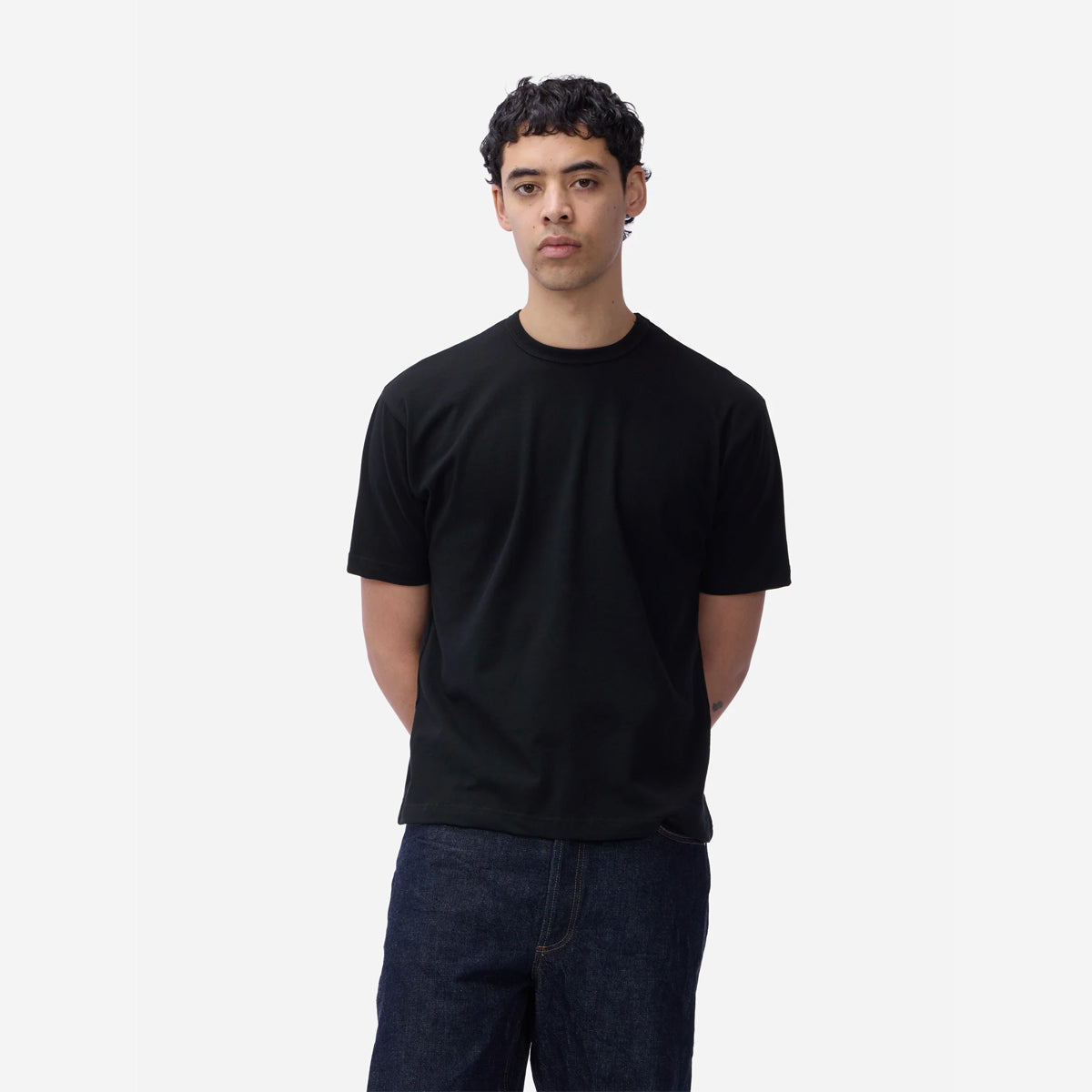 Heavyweight Boxy Plain T-Shirt - Black