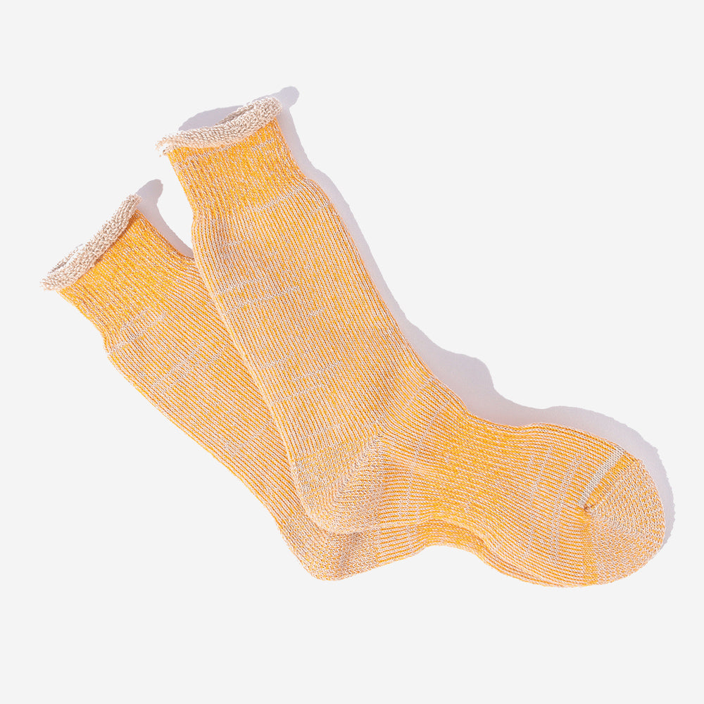 Hemp Thick Pile Crew Socks - Mustard