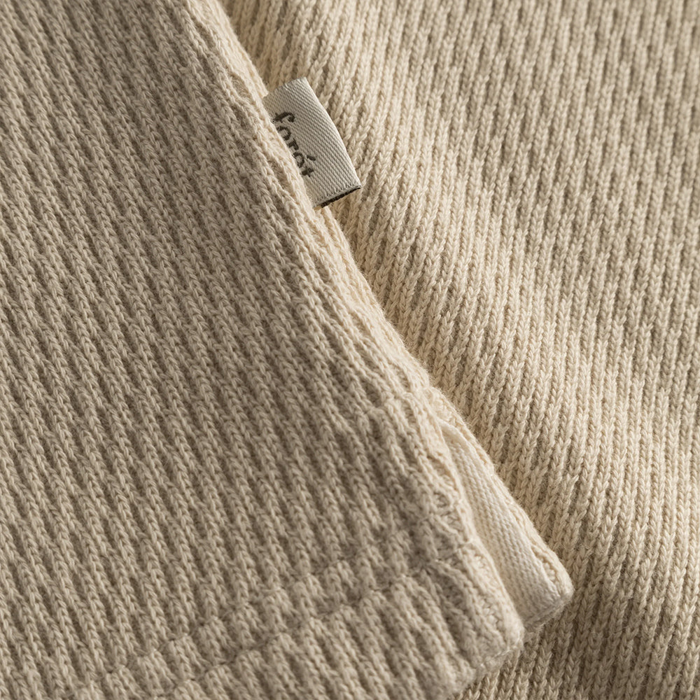 Herb Textured Rugby Knit Polo - Oat