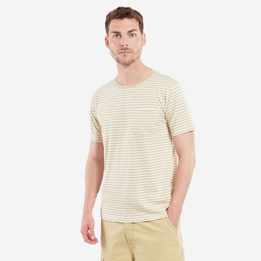 Heritage Stripe C/L Pocket T-Shirt - Pale Olive/Nature
