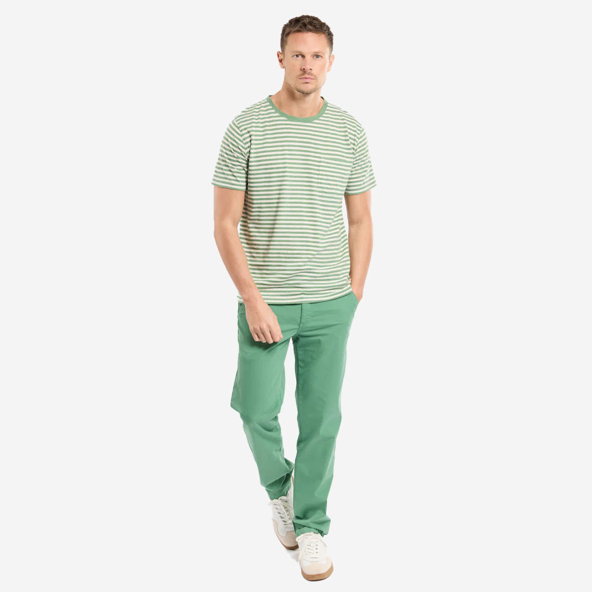 Striped C/L T-Shirt - Ivy/Nature