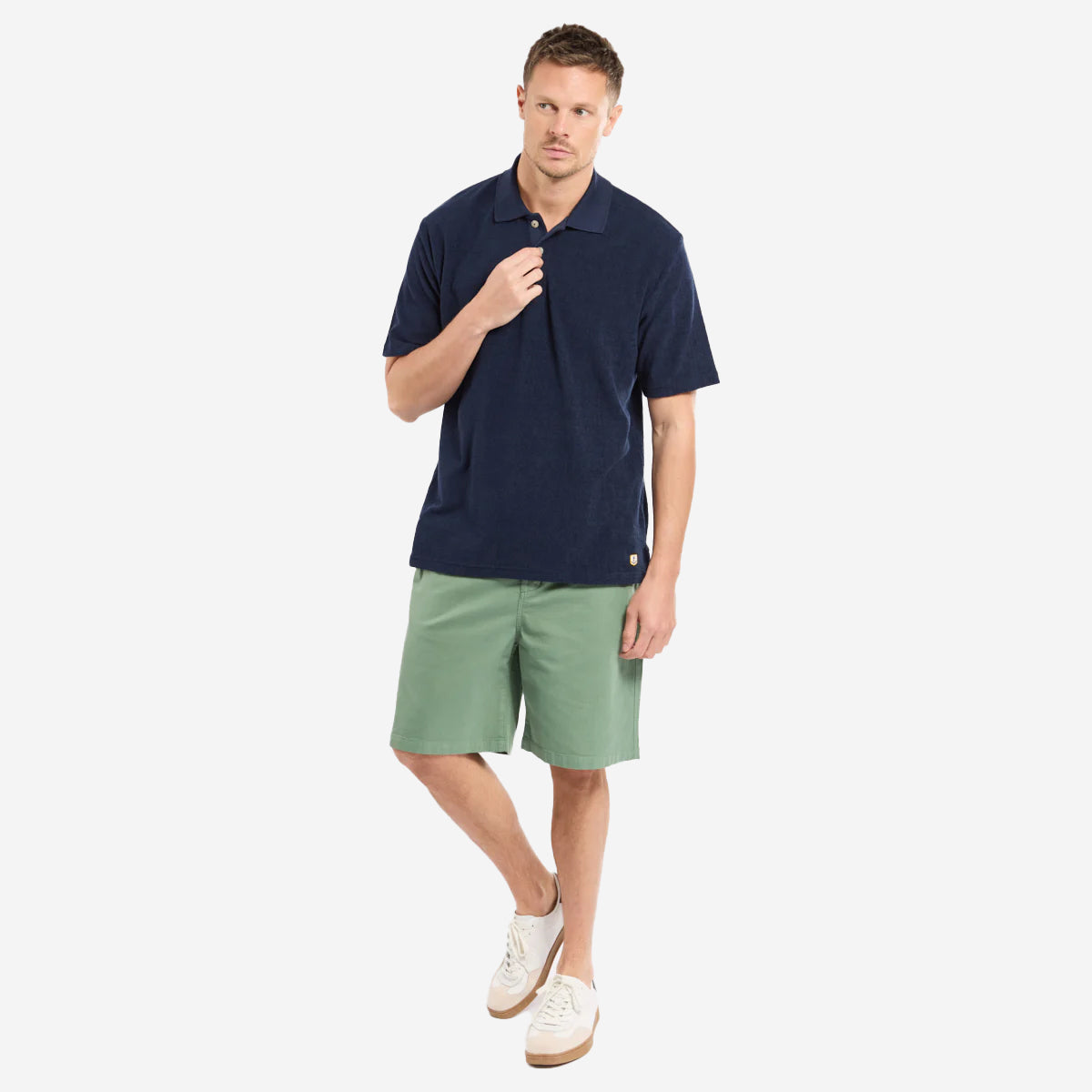 Terry Cotton Polo - Navy Blue