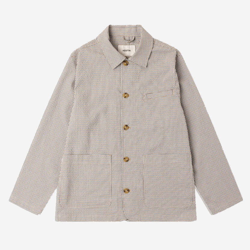 Huntly Gingham Seersucker Jacket - Ecru/Brown