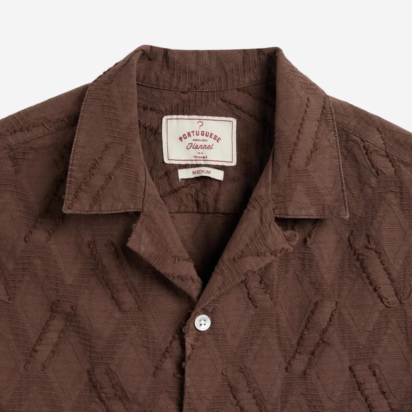 Ike Tuffed Jacquard S/S Vacation Shirt - Brown