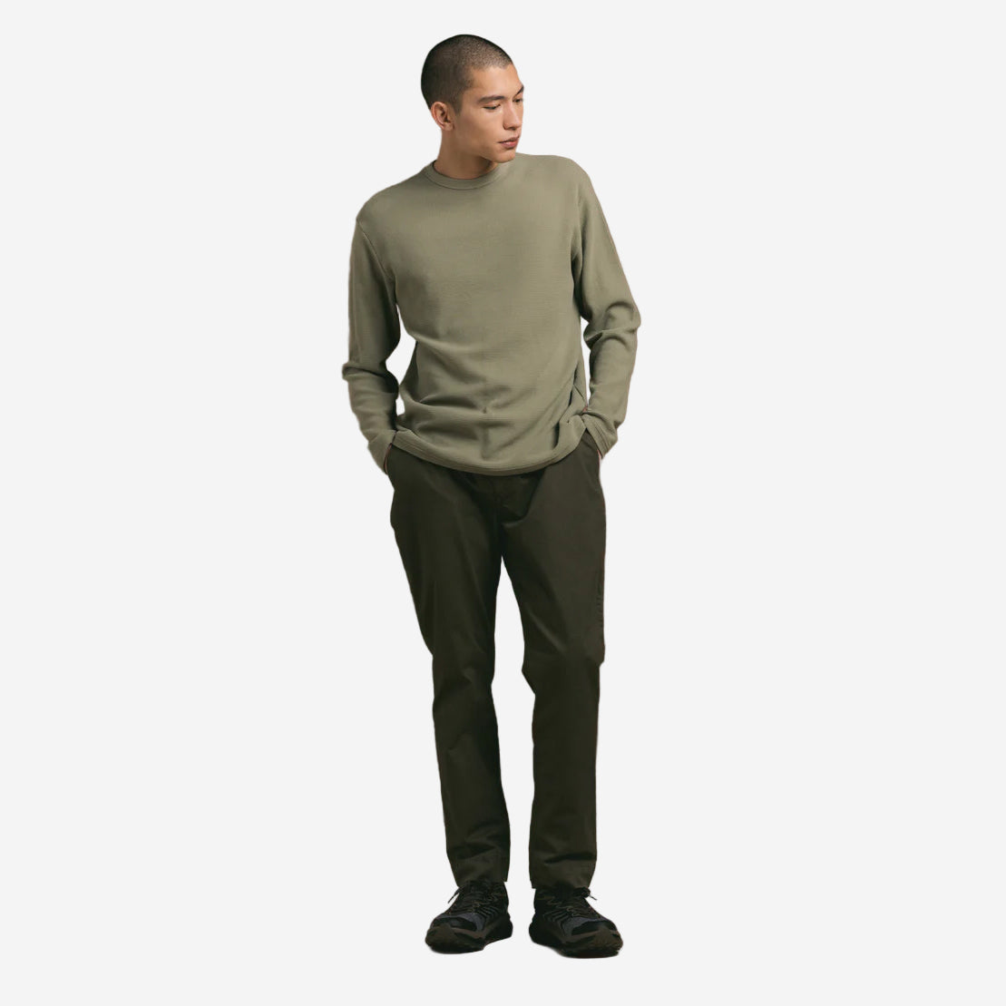 Inverness Cotton Twill Tapered Trouser - Olive