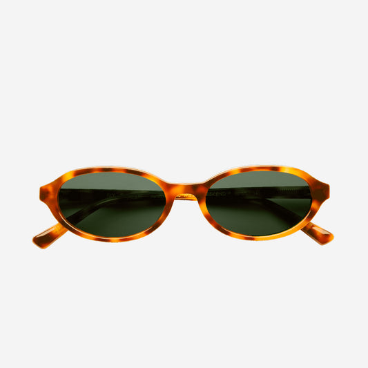 IVY Slim Oval Sunglasses - Havana/Green