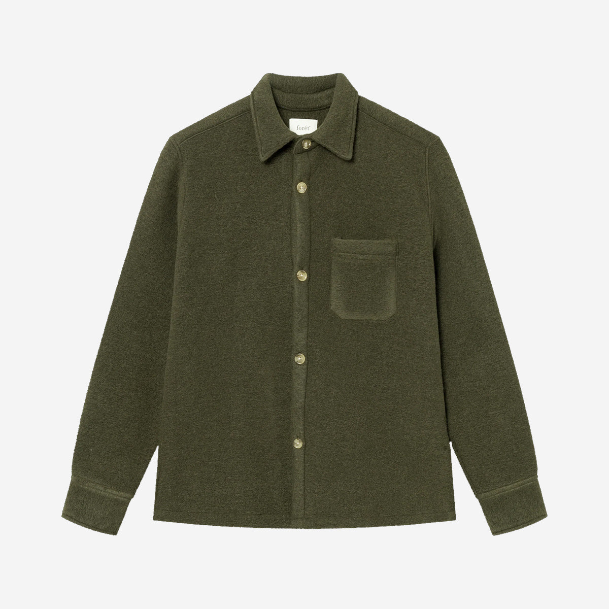 Ivy Wool Overshirt - Dark Moss