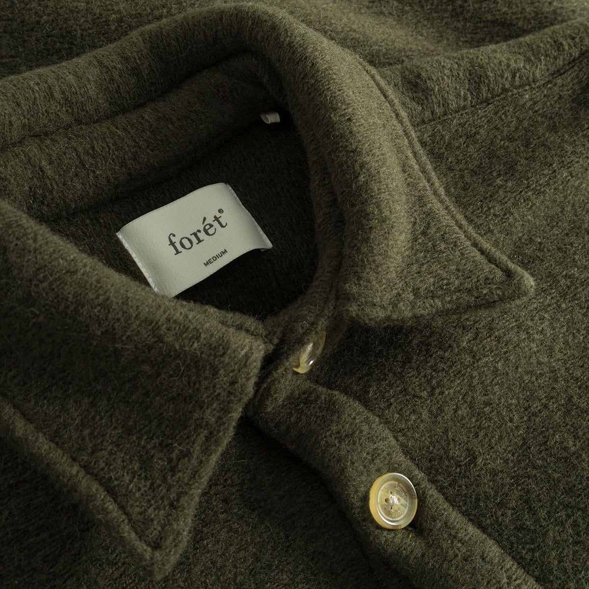 Ivy Wool Overshirt - Dark Moss