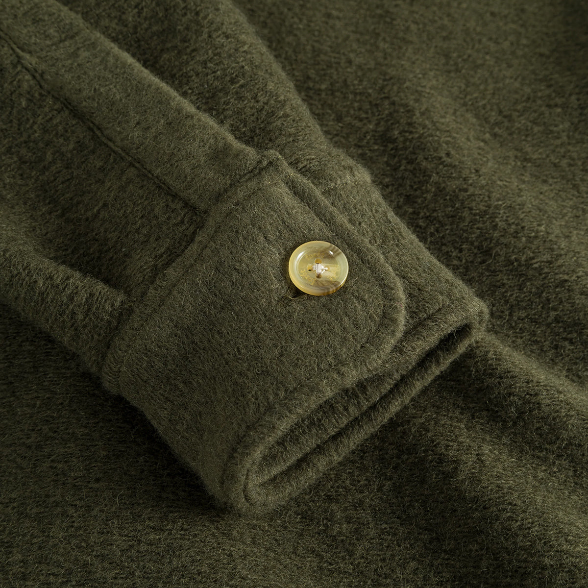 Ivy Wool Overshirt - Dark Moss