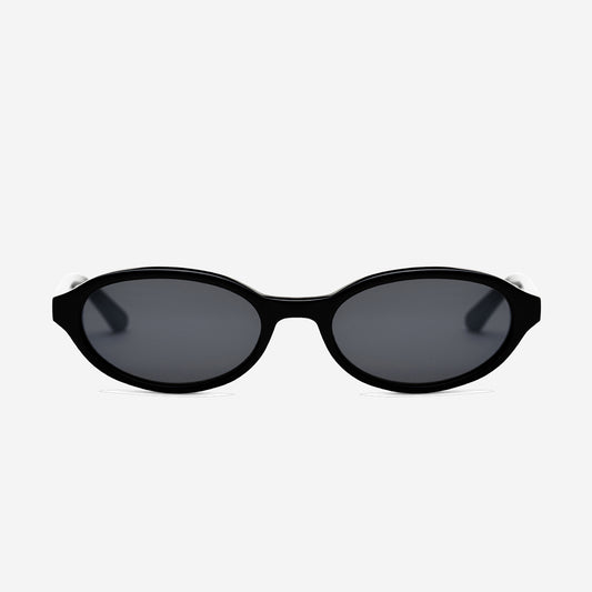 IVY Slim Oval Sunglasses - Black/Grey