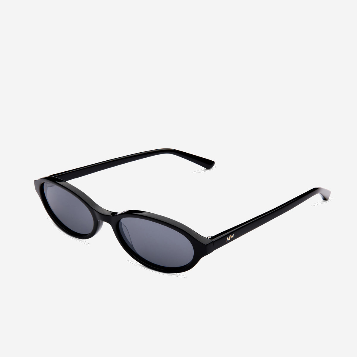 IVY Slim Oval Sunglasses - Black/Grey