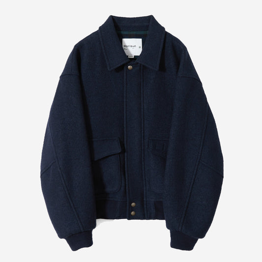 Irish Boiled Wool Jacket - Navy