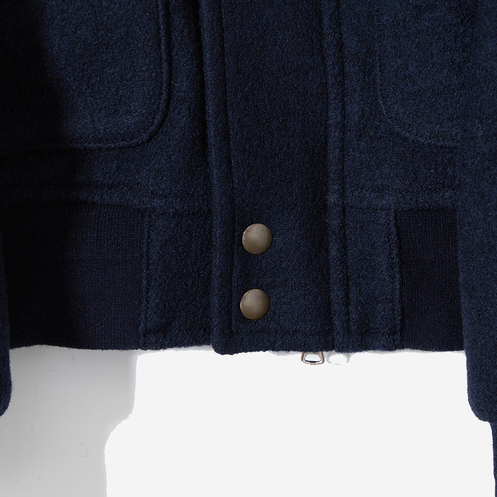 Irish Boiled Wool Jacket - Navy